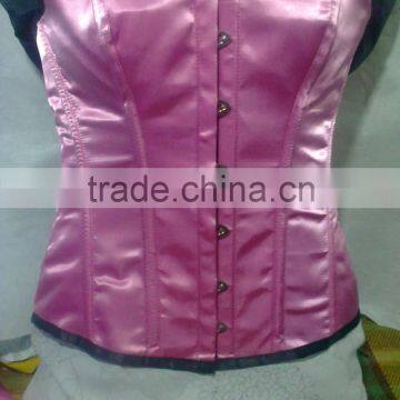 pink Overbust Corset is made from 100% premium luxurious