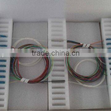 2*16 1260-1650nm Steel mini module type,0.9mm cable dia. 1.5m length,with SC/APC connector FTTH PLC Splitter