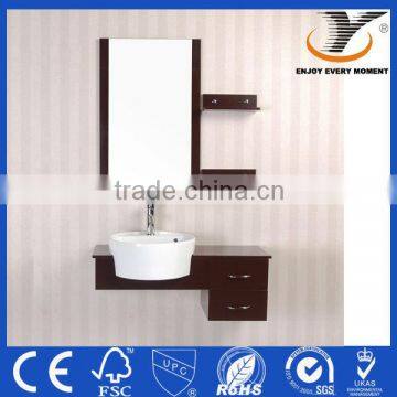 Brown Hanging Solid Wood Bathroom Cabinet Modern Slim Wood Bathroom Furniture