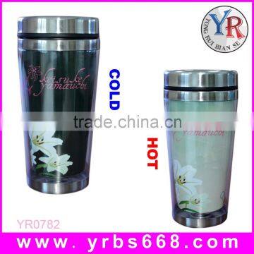 Factory Sale Double Wall Color Changing Stainless steel mug travel mug