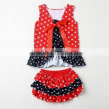 Cotton Red White Polka Dots Swing Top Summer Clothes Baby Bloomers Baby Underwear Wholesale photo-2
