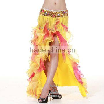 New belly dance ruffle skirt sexy belly dance skirt in lady dance performance wear