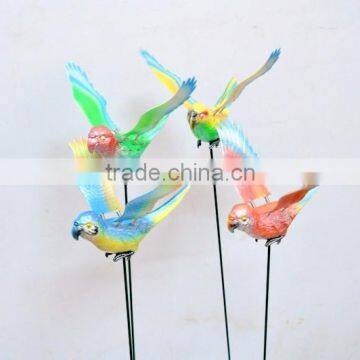 5 inch Bird Plastic Yard Sign Stakes Parrot Garden Sculpture Figurine