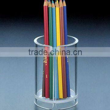 Round columnar clear acrylic pencil holder