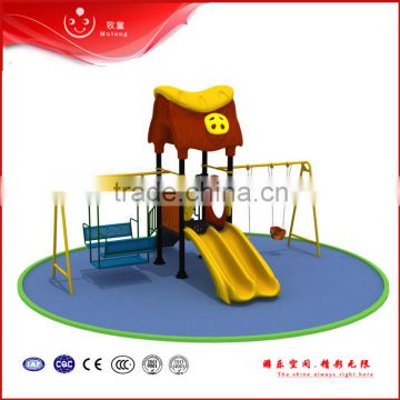 outdoor metal plastic swing with slide