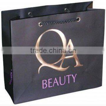 Balck color foil lined paper bags , paper bag for clothes, wedding paper bag CB-34