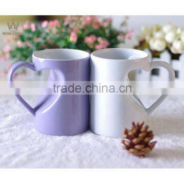 2016 Chaozhou ceramic mug with heart handle                        
                                                Quality Choice