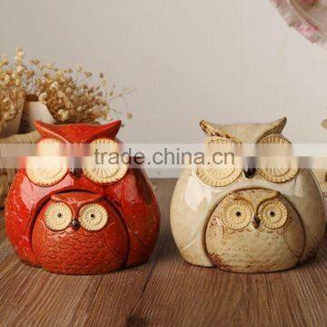 The new ceramic products variable glaze animal home deco creative combination owl