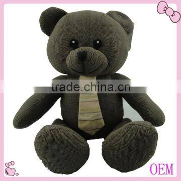 New designed soft stuffed dark plush teddy bear