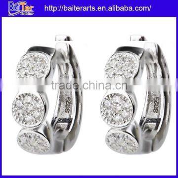 Alibaba Fashion Women's Jewelry Hoop Sterling Silver Stamped 925 Earrings