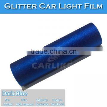 12"x394" New Arrival High Grade Glitter Light Black Car Headlight Wrap Film photo-2