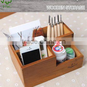 Solid wood portable storage box