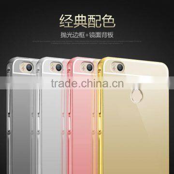 Aluminum Metal Bumper And Mirror PC Back Phone Case Cover For Xiaomi MI 5 For Mi 4S