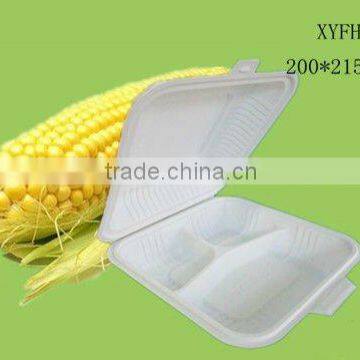 biodegradable starch-based disposable plastic bento box:XYFH-803