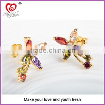 2015 fashion shinning jewelry earring rose gold earring latest gold earring models