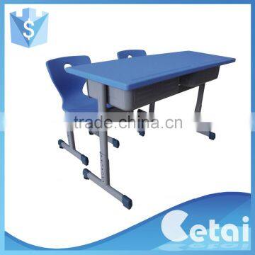 cheap and good quality ew school desk and chair for double seats,double table and chair sets