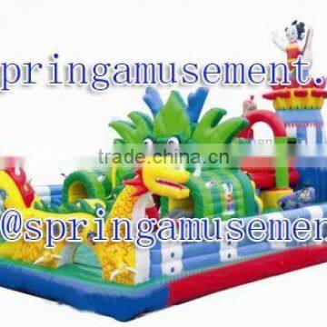 2015 Hot sale Kids outdoor inflatable dragon playground house fun city for sale SP-FC033