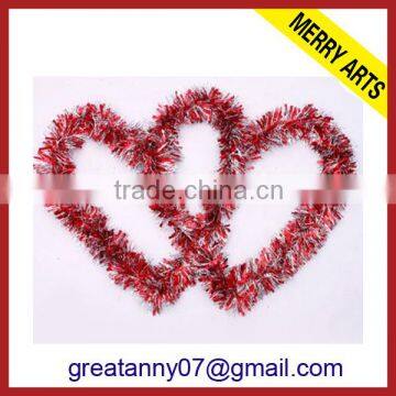 Shiny wedding foil love tinsel wholesale red garland decoration for party