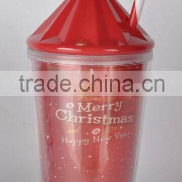 Christmas 16oz double wall straw cup