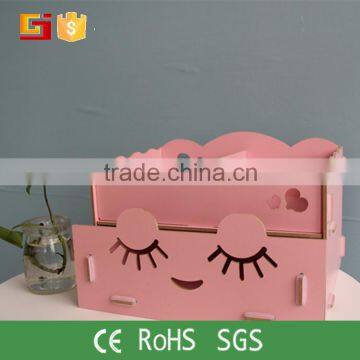 Wholesale Pretty Pink Handmade Houseware Fold Female Storage Comestic Box & Organizer for Living Room photo-2