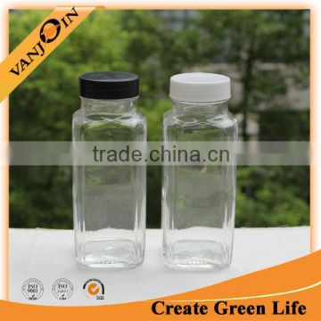 Eco Friendly 8oz French Square Glass Drinking Bottle