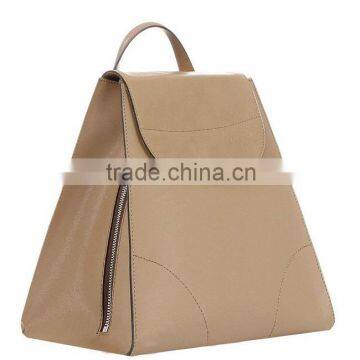 MD6052 Fashion plain beige large ladies backpack leather