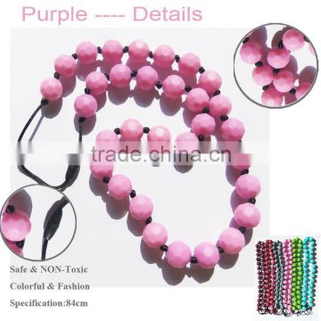 Fashion chunky bubblegum beads necklace set for teething baby