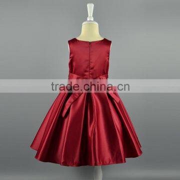 2016 Fashion Sleeveless Satin Bow Little Baby Girl Dress Party Wear Special Occasion Ball Gown Dress Children Costume photo-4