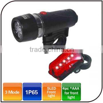 multifucation 5 led front light and tail light waterproof IP65 led mountain bike light