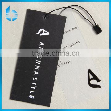 A set of hangtag for women's underwear including one black card tag,one Semi transparent PVC tag with string seal tag