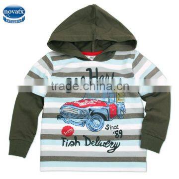 (A3702) Nova kids casual wear in autumn boys stripe hoodies