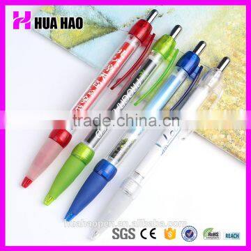 Writing fluently 0.5mm plastic ball pen with banner