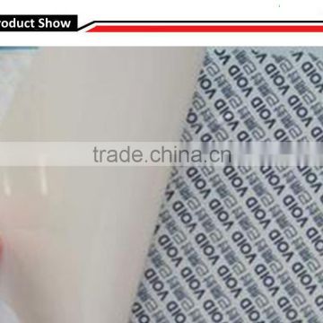 Total transfer kfrat paper tamper evident VOID label/Full Rresidue Paper Security VOID paper sticker