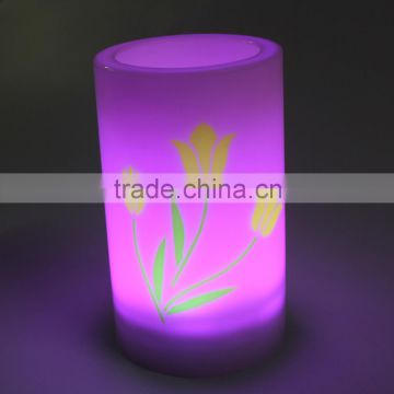 Cheap color changing plastic tulip impression romantic party lighting candle