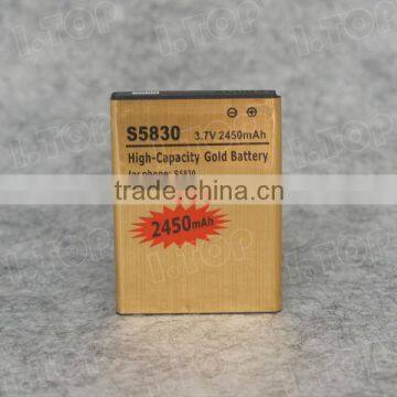 High quality the Cell Phone Golden Battery for Samsung Galaxy Ace\S5830 Handyakku , made in China