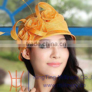 Sinamay Wedding Hats with Feather Decorations