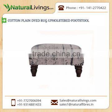 Top Factory Supply Cotton Plain Dyed Rug Upholstered Footstool at Lowest Price