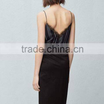 Custom Slit With Buckle Women Black Faux Suede Wrap Skirt