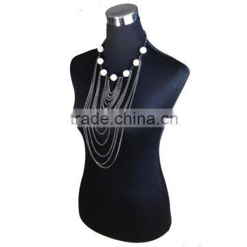 European And American Big Exaggerated Multilayer Gun Black Alloy Key Chain Long Necklace photo-2