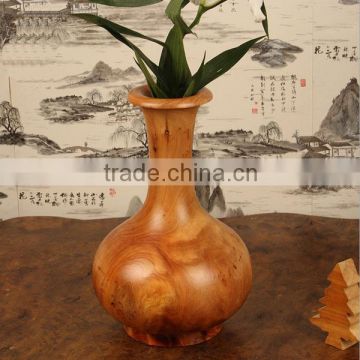 Carved vase decorated vase natural handmade wood traditional vase