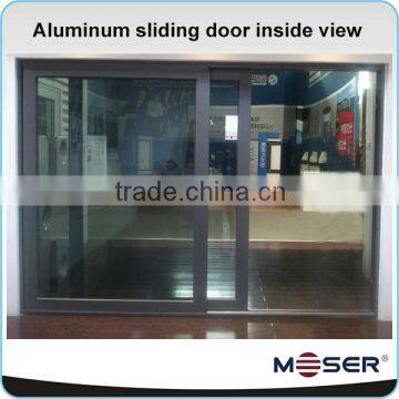 Aluminum sliding door with grill design