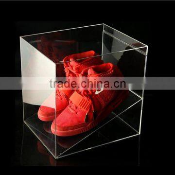 Transparent customized clear acrylic shoe box Hot sale high clear acrylic shoe box high quantity acrylic shoe box with lid