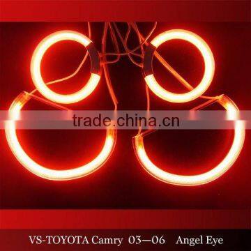 wholesale led headlight red color for CAMRY 2003-2006(PROJECTOR) 12v ccfl angel eyes for toyota cars halo rings kit