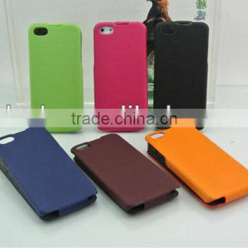 Front&Back Pull-up Hot Pressing Leather Case for iphone 5