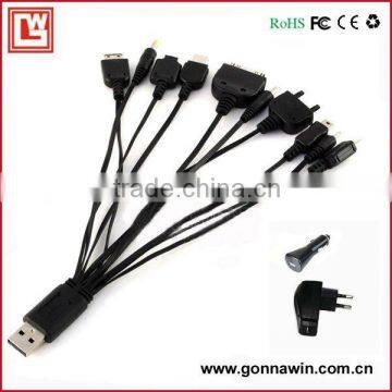 10 in 1 usb universal multi charger cable for mobile phone mp3 mp4