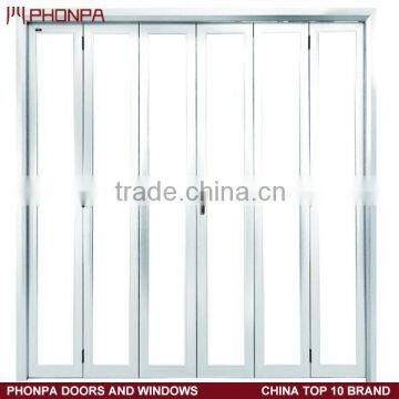 Sliding style glass folding door aluminum alloy double glass folding door