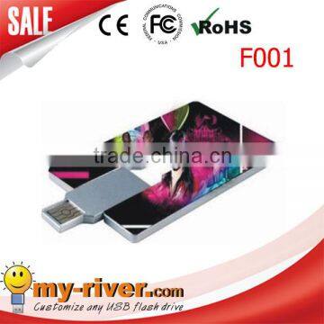 2016 Wholesale Customized Logo Full Capacity Bulk Waterproof Credit Card USB Flash Drive 2.0USB 1GB 2GB photo-2