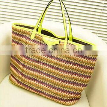 Bohemian style grass woven beach bags