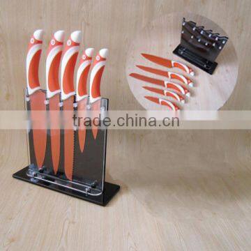 6pcs coloreder cooking knife with block MS1016