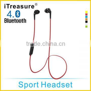 iTreasure neckband style bluetooth 4.1 bluetooth headphone In-ear style bluetooth headphone earphone